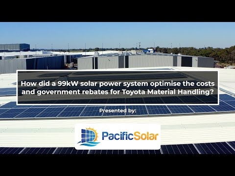 How did a 99kW solar power system optimise the costs and government rebates for Toyota Manual Handling?