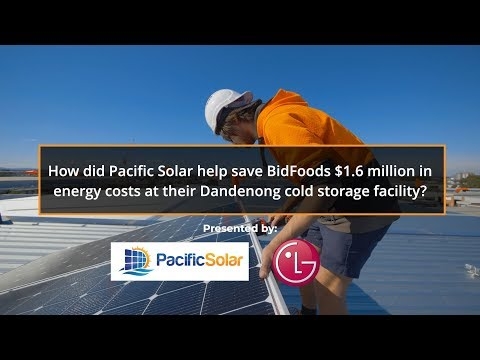 How did Pacific Solar help save BidFood $1.6 million in energy costs at their Dandenong facility?