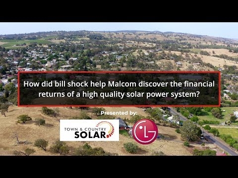 How did bill shock help Malcolm discover the financial returns of a high quality solar power system?
