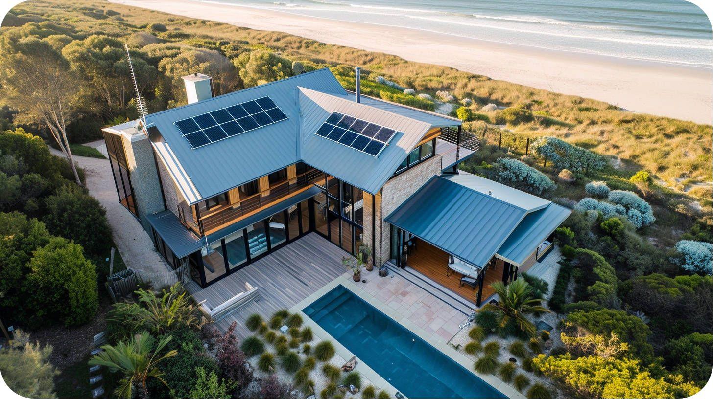 Solar panels on roof